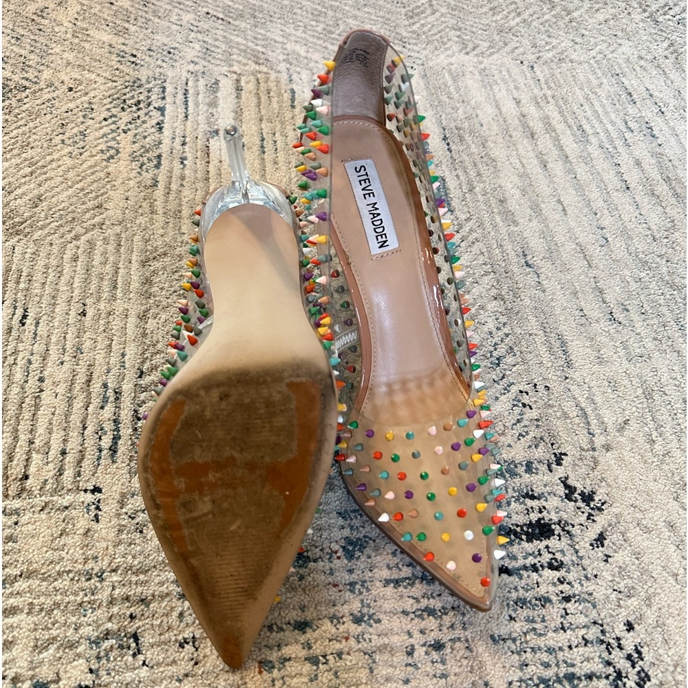 EUC Steve Madden Vala Multicolored Studded Stilettos Size 11 - Picture 14 of 14